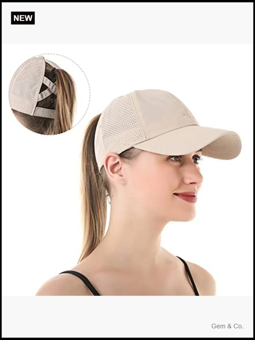 Criss Cross Ponytail Baseball Cap - Quick Dry Mesh Hat for Outdoor Sports
